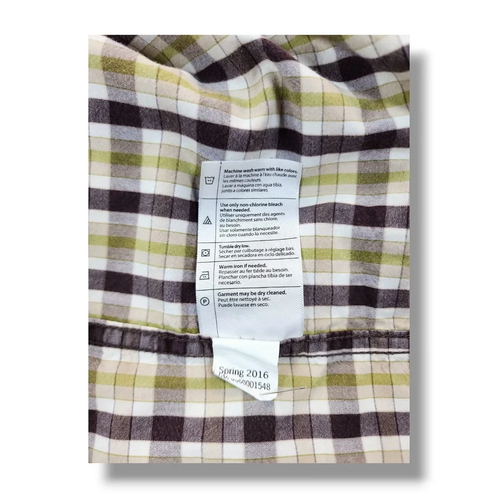 Carhartt‎ Relaxed Fit Green/Brown Plaid Button Down Short Sleeve Shirt Men's XL